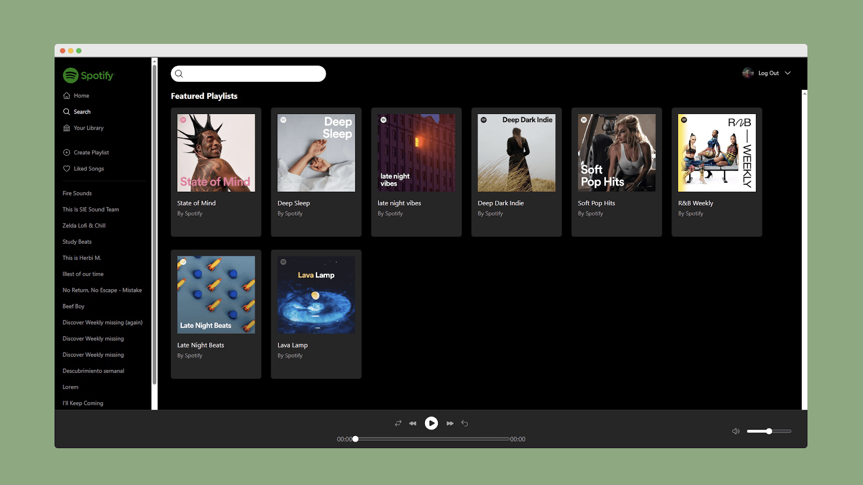 Showcase image no. 1 for Spotify Replica